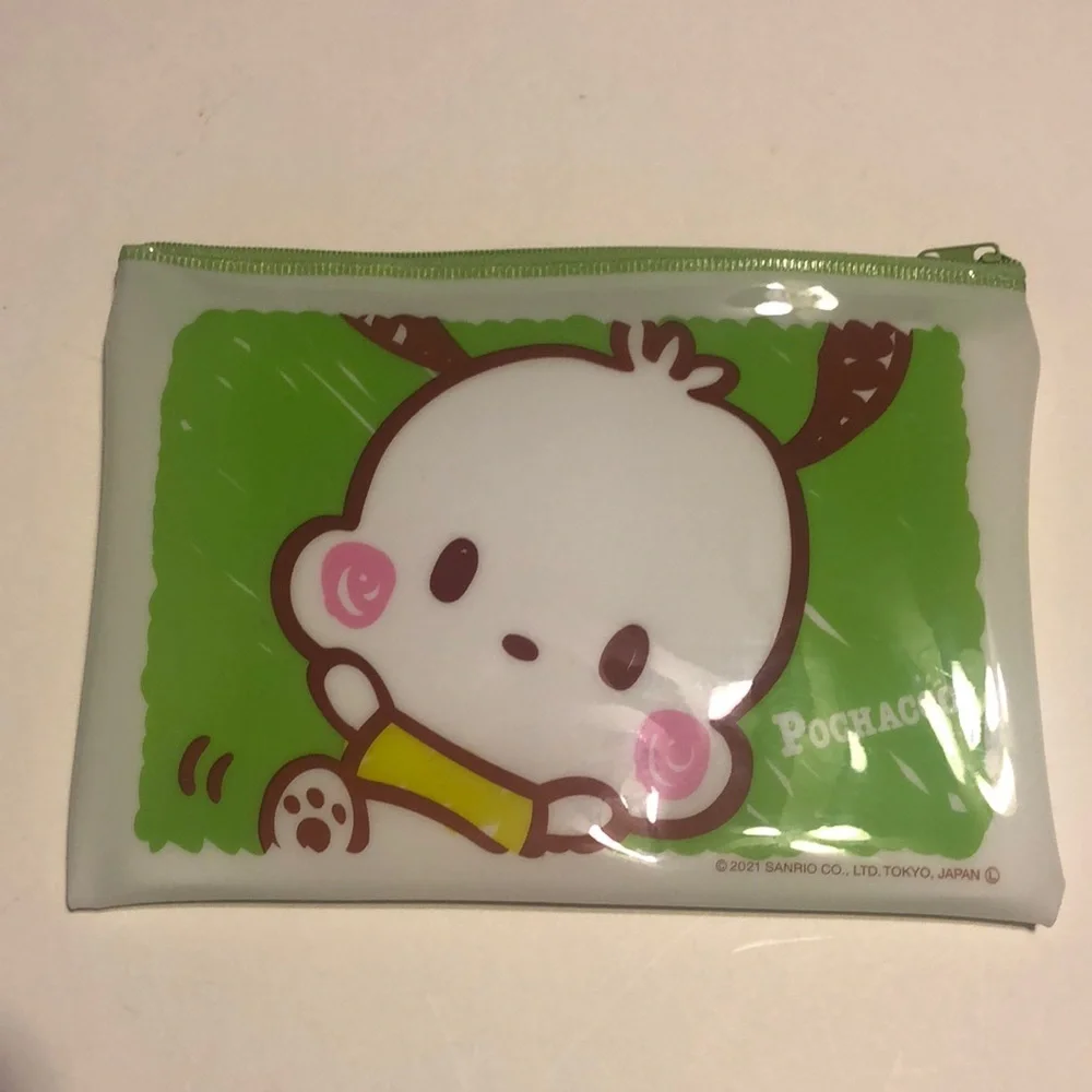 🟢 2021 Sanrio Pochacco Pencils Case POCHACCO SLIM FLAT ZIPPER POUCH Tokyo Japan